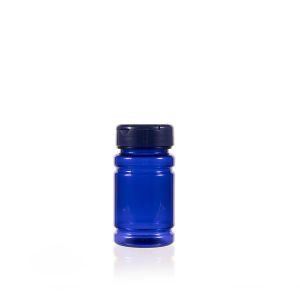 80cc Blue PET Plastic Packer Bottle (F2011P0080) with Blue Flip-Top Cap