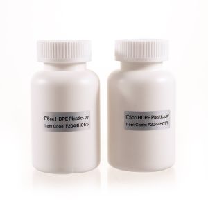 175cc Opaque White Plastic Packer Bottle (F2044H0175) with White Child-Resistant Plastic Cap