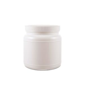 1100cc Opaque White Plastic Jar (F2085H1100) with White Plastic Cap