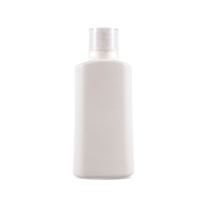 300cc Opaque White Plastic Bottle (F3301H0300) with White Ribbed Plain Plastic Cap and Translucent White Plastic Cover 