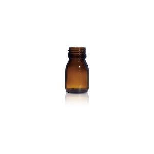 30 mL USP Type III Amber Glass Syrup Bottle with DIN 28 Neck Finish
