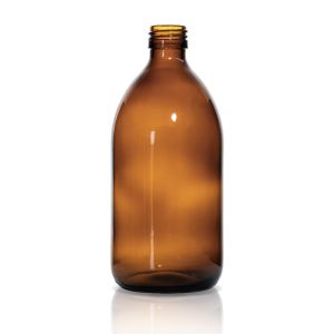 500 mL USP Type III Amber Glass Syrup Bottle with DIN 28 Neck Finish