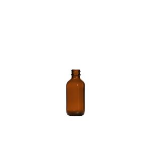 2 oz (60 mL) USP Type III Amber Boston Round Glass Bottle with GPI 20-400 Neck Finish
