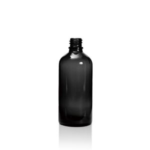 100 mL USP Type III Black Glass Dropper Bottle with DIN 18 Neck Finish