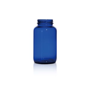 400 mL USP Type III Cobalt Blue Glass Packer Bottle with GPI 53-400 Neck Finish