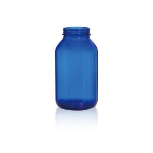 500 mL USP Type III Cobalt Blue Glass Packer Bottle with GPI 53-400 Neck Finish