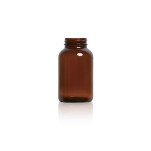 250 mL USP Type III Amber Glass Packer Bottle with GPI 45-400 Neck Finish