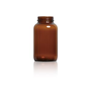 400 mL USP Type III Amber Glass Packer Bottle with GPI 53-400 Neck Finish