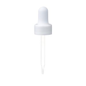 18/400 White Standard Dropper with Straight-Tipped Glass Pipette (A18400DR01)