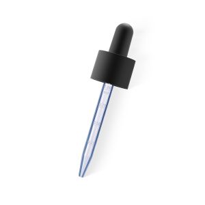 18/415 Smooth-Sided Matte Black Child-Resistant Dropper with 77mm Long Graduated Plastic Pipette (A18415CR01-2)