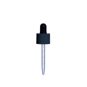 18/415 Smooth-Sided Glossy Finish Child-Resistant Dropper with 77mm Long Graduated Plastic Pipette (A18415CR01C03)