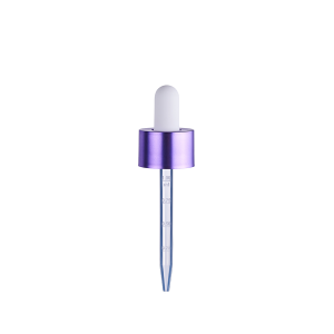20/400 Smooth-Sided Electroplated Matte Purple (with Blue Tint) Child-Resistant Dropper with 77mm Long Graduated Plastic Pipette (A20400CR01MPL02)