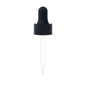 20/400 Black Standard Dropper with Straight-Tipped Glass Pipette (A20400DR01)