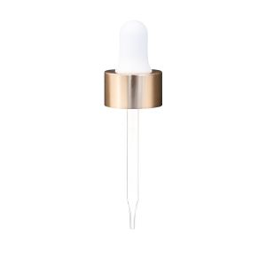20/400 Standard Dropper with Gold-Colored Metal Outer Shell with Straight-Tipped Glass Pipette (A20400DR05)