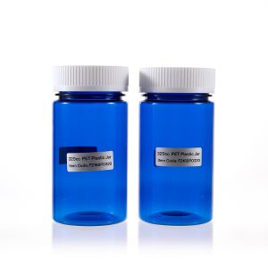 320cc Blue PET Plastic Packer Bottle (F2168P0320) with White Screw Plastic Cap