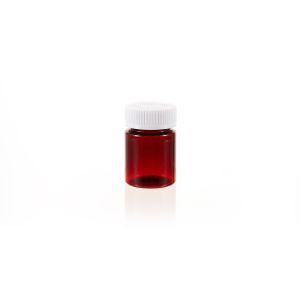60cc Amber PET Plastic Packer Bottle (F2202P0060) with White Child-Resistant Plastic Cap