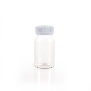 150cc Clear PET Plastic Packer Bottle (F3009P0150) with White Child-Resistant Plastic Cap