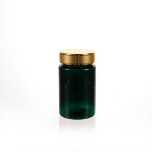 120cc Green PET Plastic Packer Bottle (F3022P0120) with Gold Plastic Cap