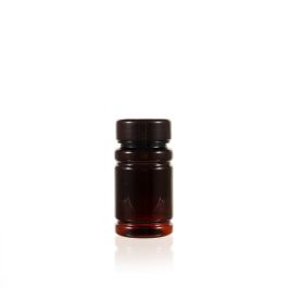 80cc Amber PET Plastic Packer Bottle (F2011P0080-2) with Amber Flip-Top Cap