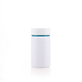 120cc White PET Plastic Packer Bottle (F2061P0120) with Blue and White Double Shell Cap