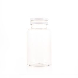 250cc Clear PET Plastic Packer Bottle (F2144P0250) with White Tear-Off Plastic Cap