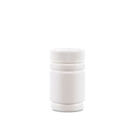 50cc Opaque White Plastic Bottle (F3301H0050) with White Ribbed Plain Plastic Cap