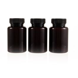 120cc Amber PET Plastic Packer Bottle (F3001P0120) with Amber Screw Cap