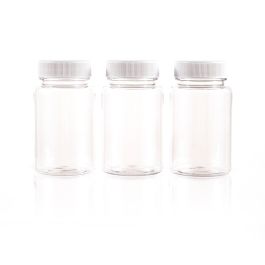 100cc Clear PET Plastic Packer Bottle (F3002P0100) with White Screw Cap
