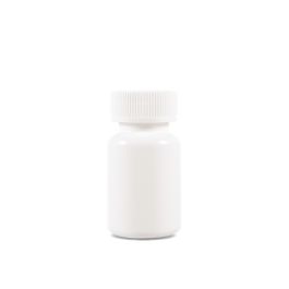 75cc Opaque White Plastic Packer Bottle (F1001H0075) with White Child-Resistant Plastic Cap