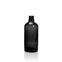 100 mL USP Type III Black Glass Dropper Bottle with DIN 18 Neck Finish