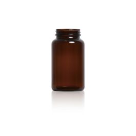 300 mL USP Type III Amber Glass Packer Bottle with GPI 53-400 Neck Finish