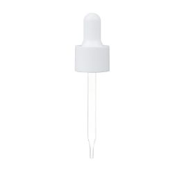 18/415 Glossy White Dropper with Straight-Tipped Glass Pipette (A18415DR01)