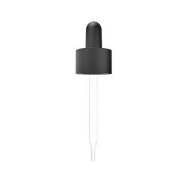 20/400 Smooth-Sided Matte Black Child-Resistant Dropper with Straight-Tipped Glass Pipette (A20400CR01GP-2)