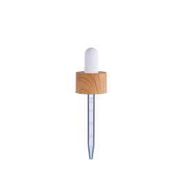 20/400 Smooth-Sided Wood Grain Child-Resistant Dropper with 77mm Long Graduated Plastic Pipette (A20400CR01WG01)