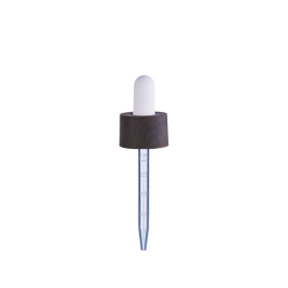 20/400 Smooth-Sided Wood Grain Child-Resistant Dropper with 77mm Long Graduated Plastic Pipette (A20400CR01WG03)
