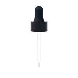 20/400 Black Standard Dropper with Straight-Tipped Glass Pipette (A20400DR01)