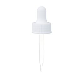 22/400 White Standard Dropper with Straight-Tipped Glass Pipette (A22400DR02)