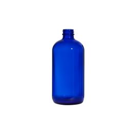 16 oz (480 mL) USP Type III Cobalt Blue Boston Round Glass Bottle with GPI 28-400 Neck Finish