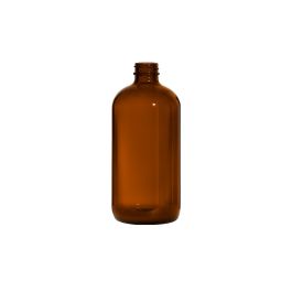 16 oz (480 mL) USP Type III Amber Boston Round Glass Bottle with GPI 28-400 Neck Finish