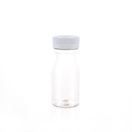 160cc Clear PET Plastic Packer Bottle (F3001P0160) with White Child-Resistant Plastic Cap