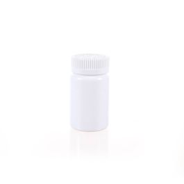 100cc Opaque White PET Plastic Packer Bottle (F3002P0100) with White Child-Resistant Plastic Cap