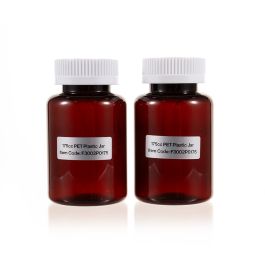 175cc Amber PET Plastic Packer Bottle (F3002P0175) with White Child-Resistant Plastic Cap