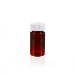 100cc Amber PET Plastic Packer Bottle (F3003P0100) with White Child-Resistant Plastic Cap