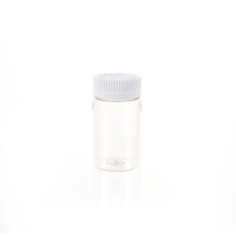 100cc Clear PET Plastic Packer Bottle (F3004P0100) with White Child-Resistant Plastic Cap