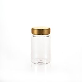120cc Clear PET Plastic Packer Bottle (F3022P0120) with Gold Plastic Cap